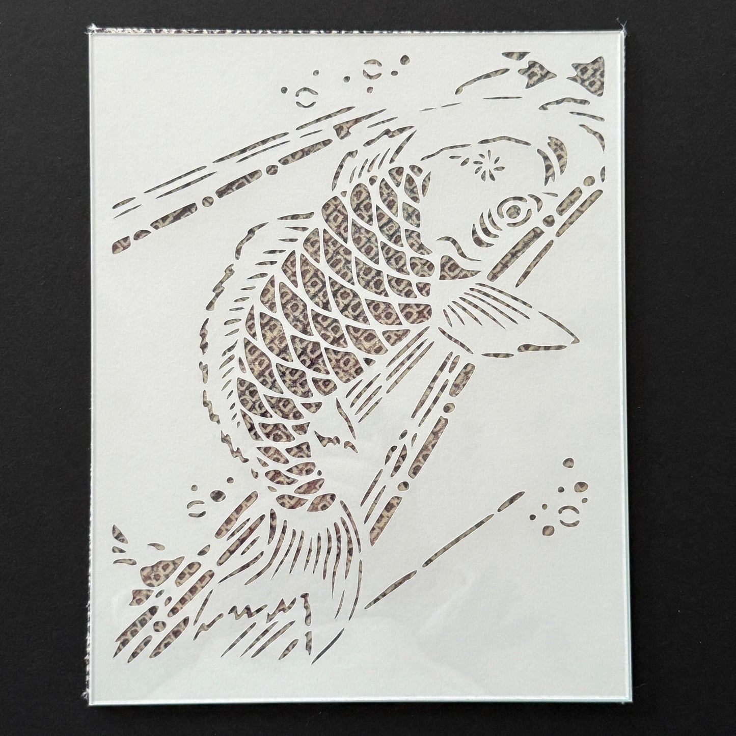 "Jumping Koi" Katagami Art