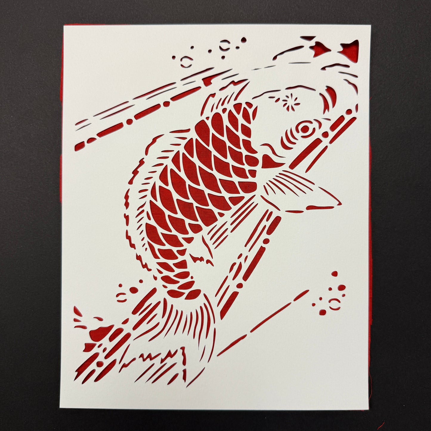 "Jumping Koi" Katagami Art