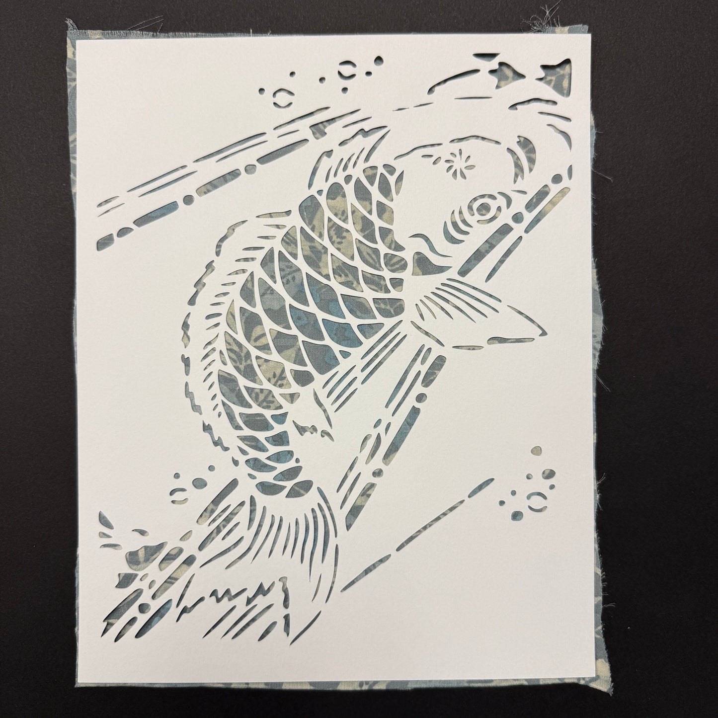"Jumping Koi" Katagami Art