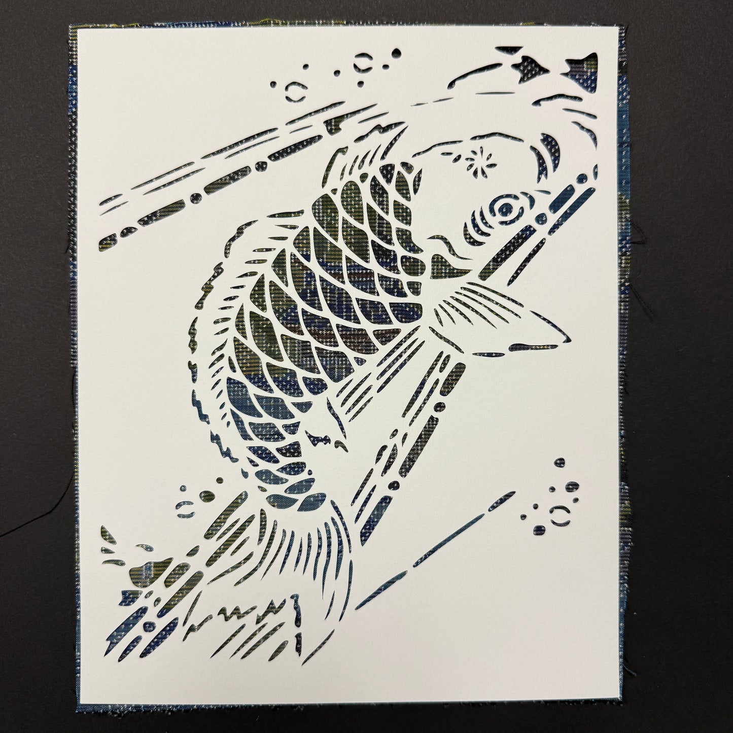 "Jumping Koi" Katagami Art