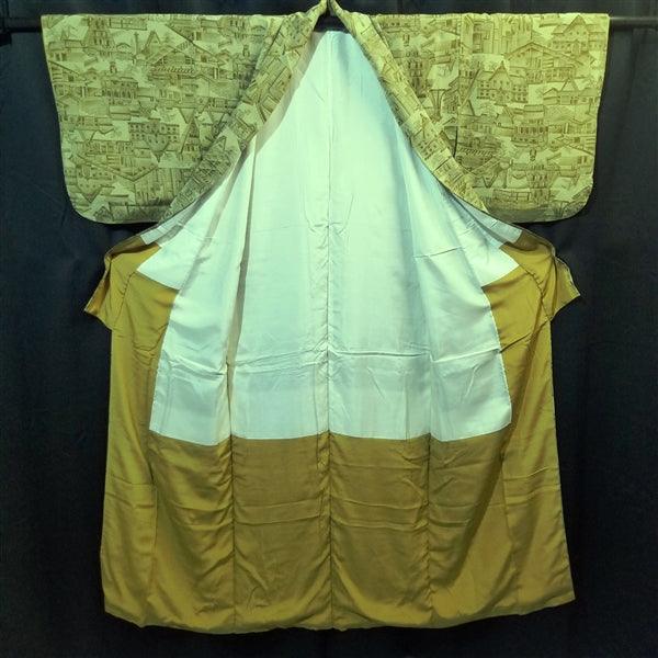 "Architecture" Vintage Kimono - Kyoto Kimono