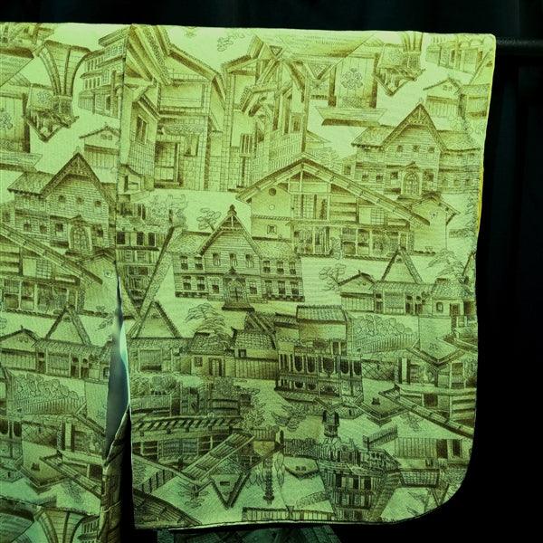 "Architecture" Vintage Kimono - Kyoto Kimono