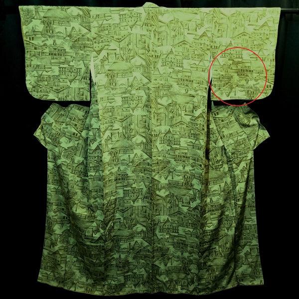 "Architecture" Vintage Kimono - Kyoto Kimono