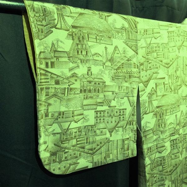 "Architecture" Vintage Kimono - Kyoto Kimono