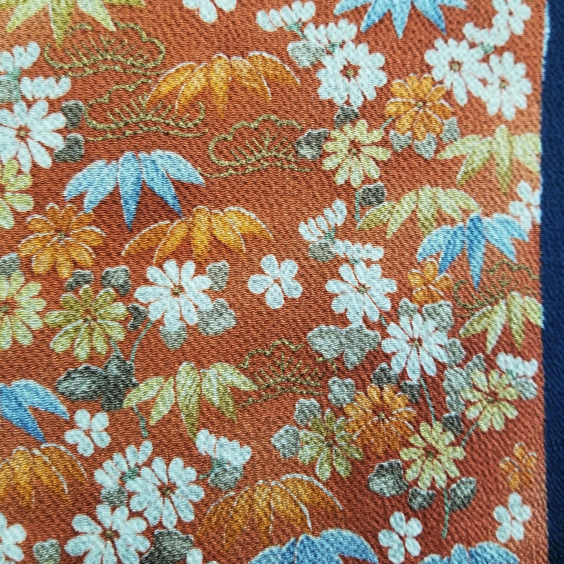 "Autumn Crepe" Vintage Kimono - Kyoto Kimono