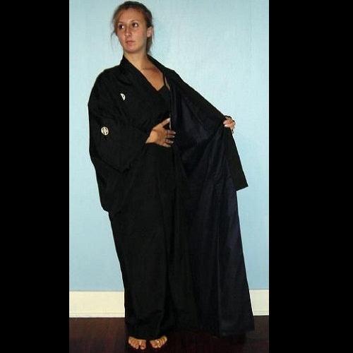 "Black Formal" Man's Kimono - Various Crests - Kyoto Kimono