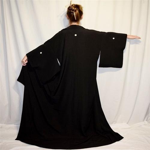 "Black is Back and Beautiful" Woman's Kimono - Kyoto Kimono
