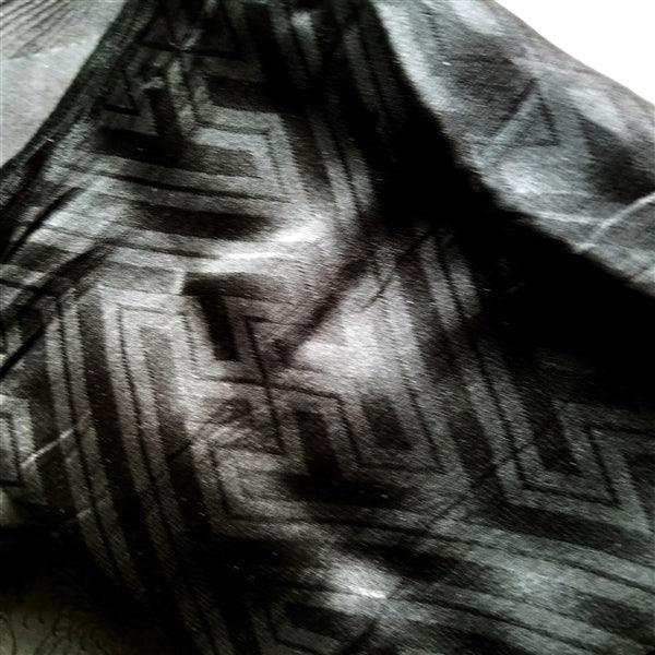 "Black Jacquard" Vintage Kimono Yardage - Kyoto Kimono