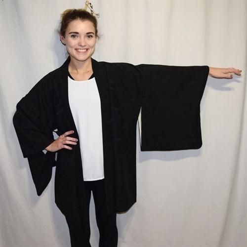 "Black Silk" Haori Jacket - Kyoto Kimono
