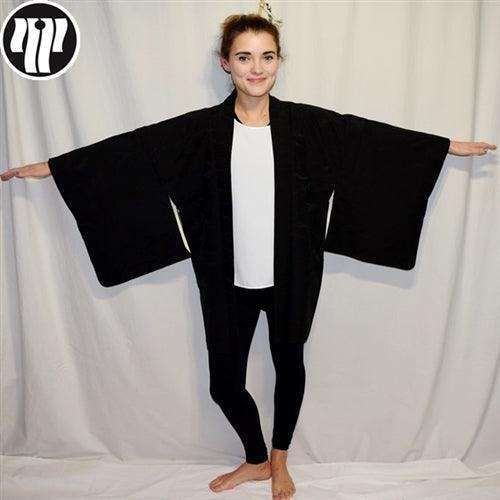 "Black Silk" Haori Jacket - Kyoto Kimono