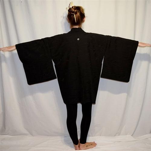 "Black Silk" Haori Jacket - Kyoto Kimono