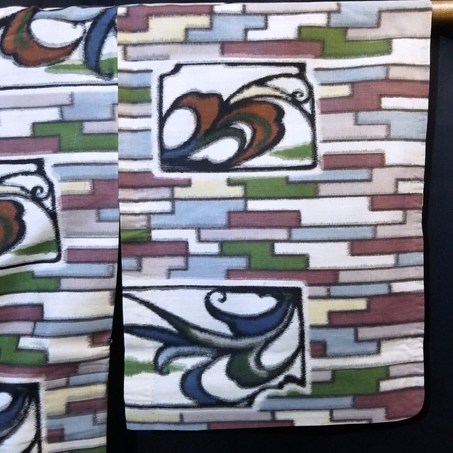 "Brick House" Vintage Meisen Kimono - Kyoto Kimono