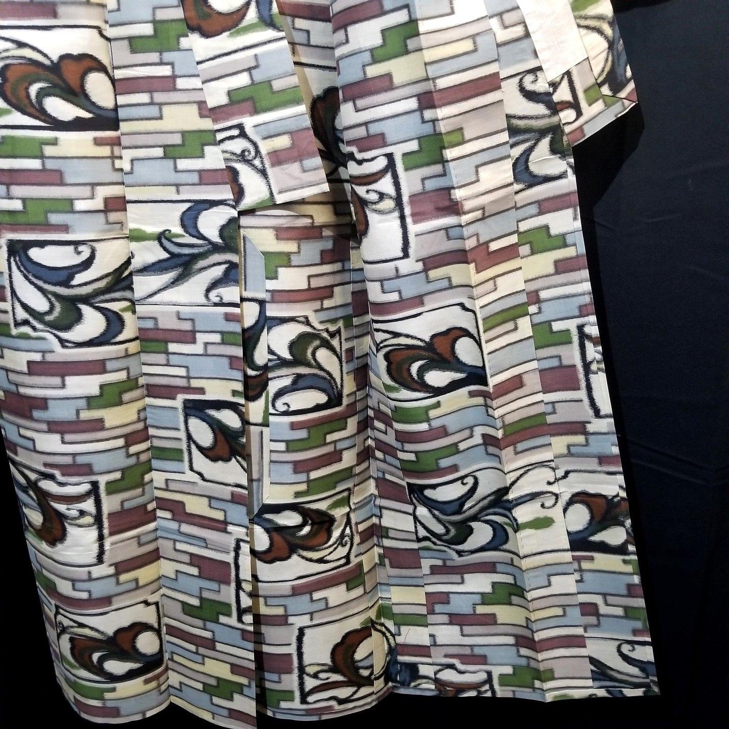 "Brick House" Vintage Meisen Kimono - Kyoto Kimono