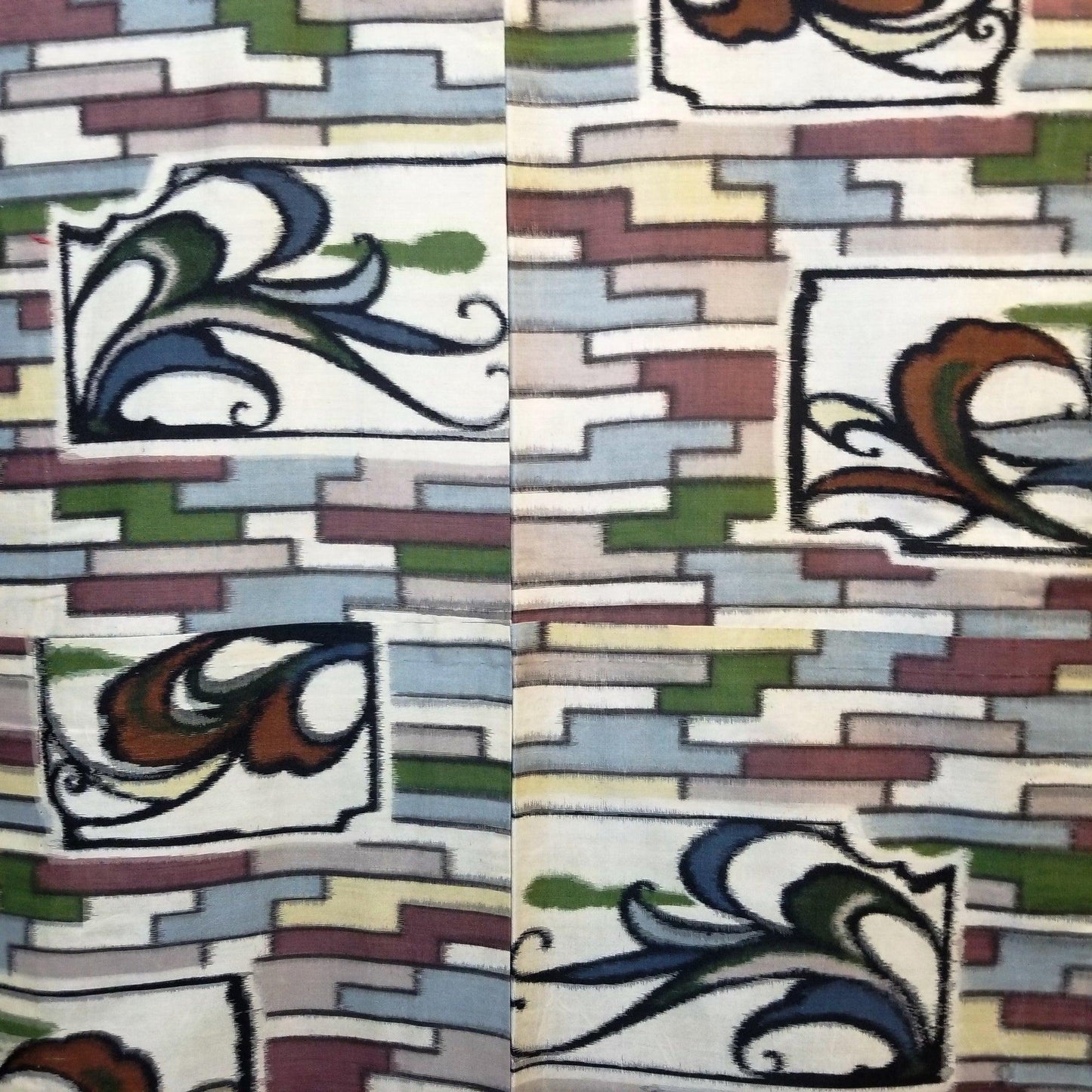 "Brick House" Vintage Meisen Kimono - Kyoto Kimono