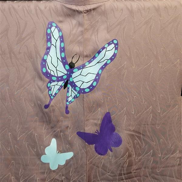 "Butterflies" Vintage Painted Haori - Kyoto Kimono