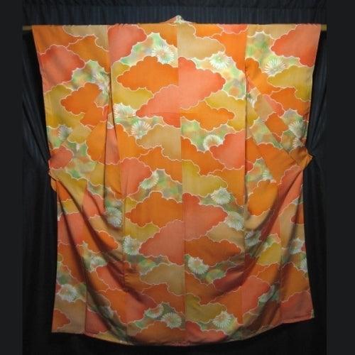 "Citrus Clouds" Furisode Kimono - Kyoto Kimono