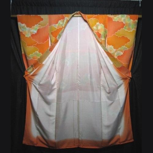 "Citrus Clouds" Furisode Kimono - Kyoto Kimono