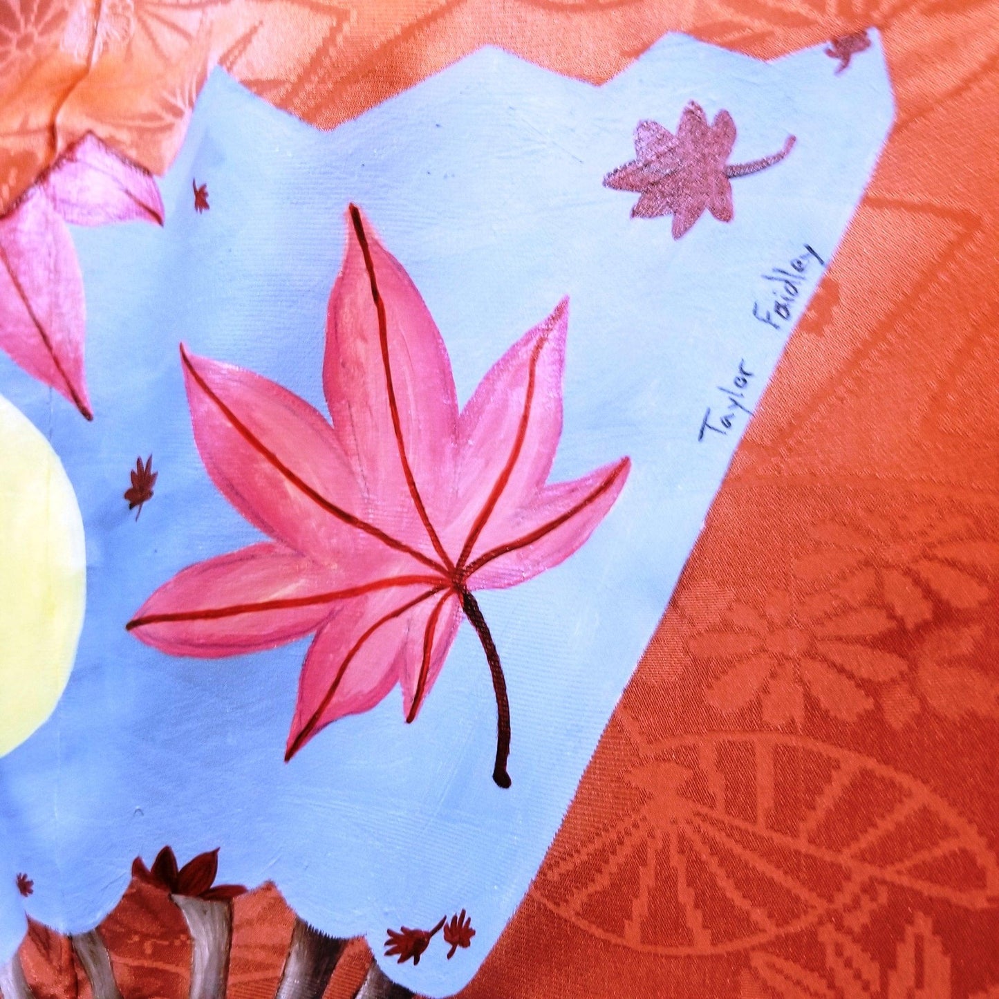 "Coral Fan" Vintage Painted Haori - Kyoto Kimono