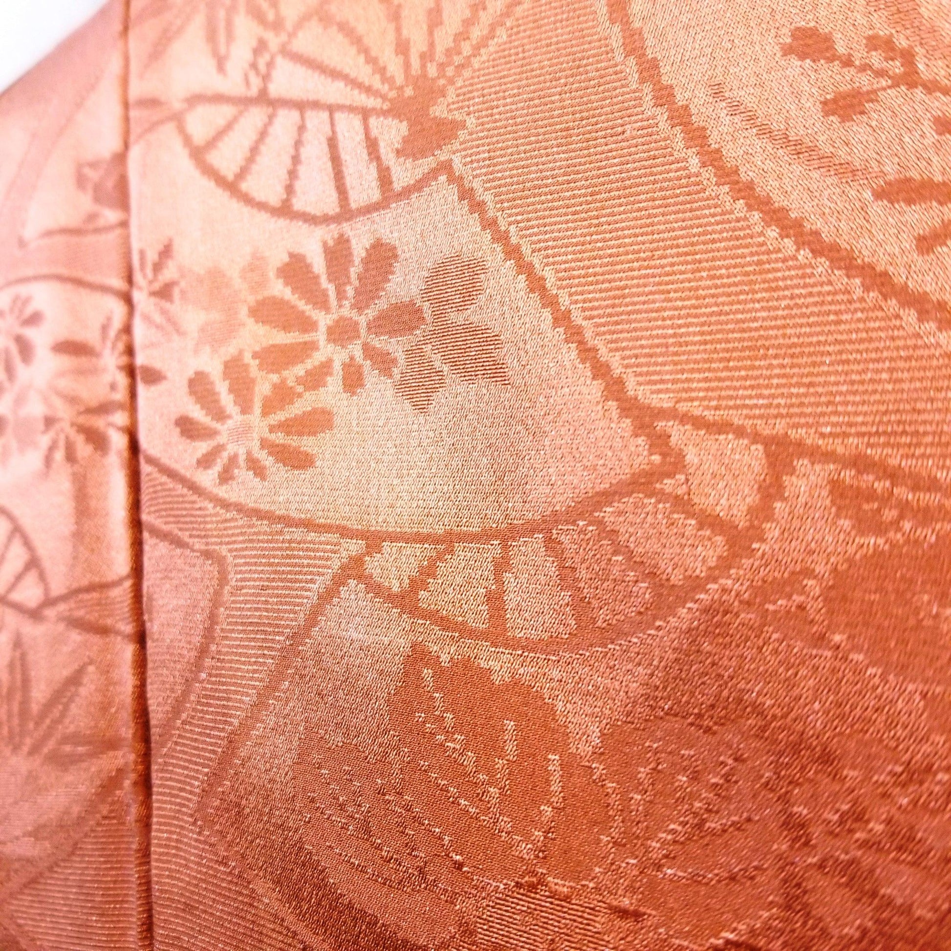 "Coral Fan" Vintage Painted Haori - Kyoto Kimono