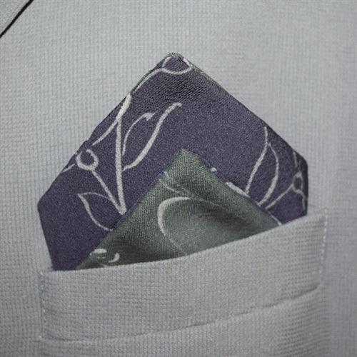 "Crepe Stencil" - Tie & Square Combination - Kyoto Kimono