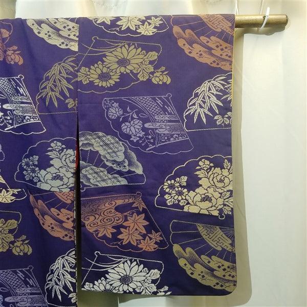 "Dancing Fans" Vintage Kimono - Kyoto Kimono