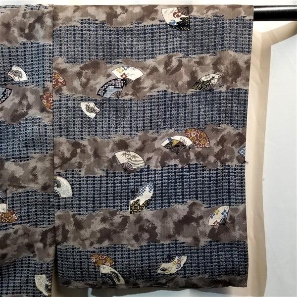 "Falling Fans" Man's Juban Underkimono - Kyoto Kimono