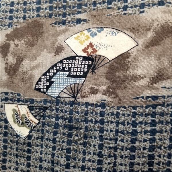 "Falling Fans" Man's Juban Underkimono - Kyoto Kimono