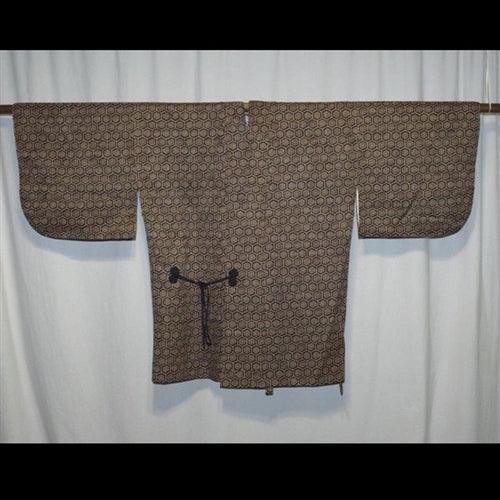 "Faux Shibori Grid" Dochugi Kimono Jacket - Kyoto Kimono