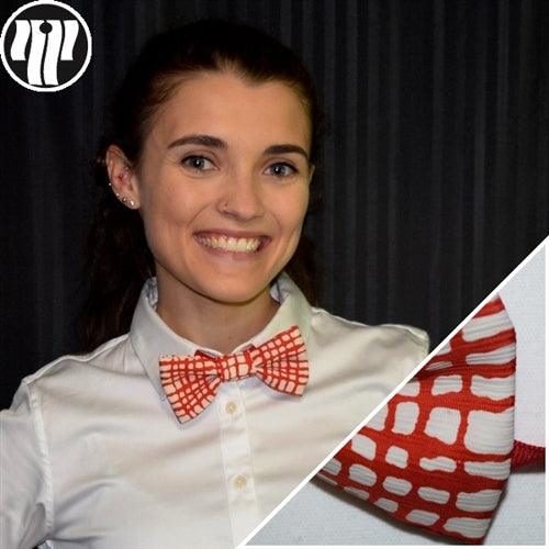 "Festive Red" - Bow Tie - Kyoto Kimono