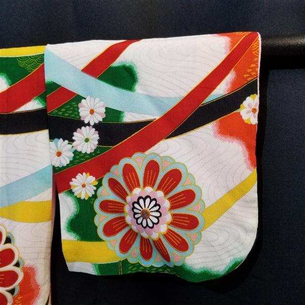 "Floating Mums" Vintage Girl's Kimono - Kyoto Kimono