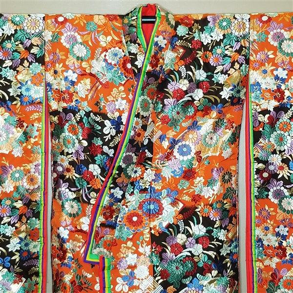 "Floral Collage" Vintage Wedding Kimono (Uchikake) - Kyoto Kimono