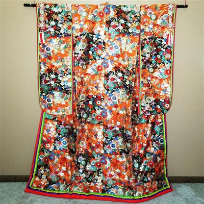 "Floral Collage" Vintage Wedding Kimono (Uchikake) - Kyoto Kimono