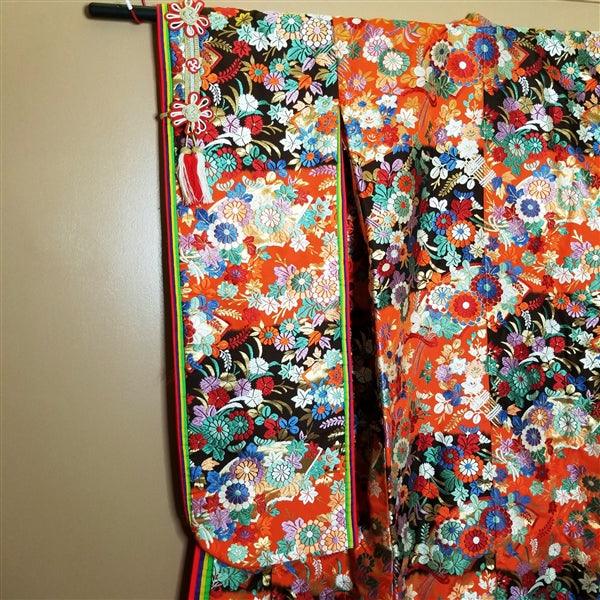 "Floral Collage" Vintage Wedding Kimono (Uchikake) - Kyoto Kimono