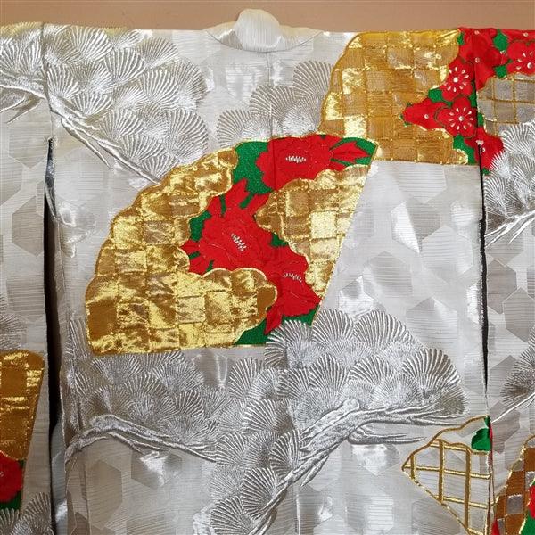 "Gold Fans" Vintage Uchikake - Kyoto Kimono