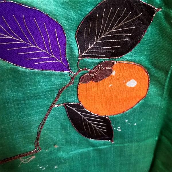 "Green Satin" Antique Wedding Kimono (Uchikake) - Kyoto Kimono