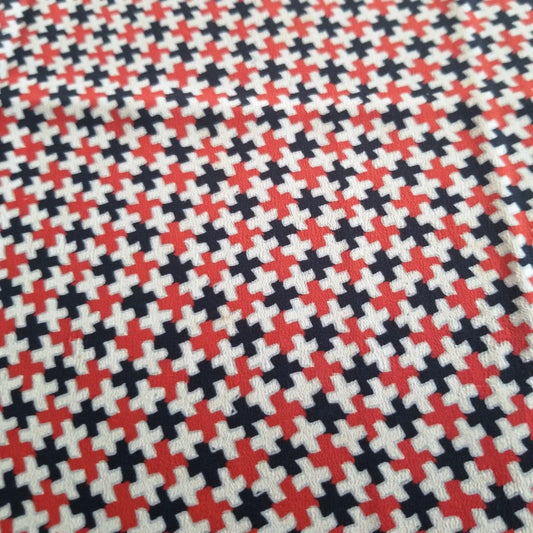 "Houndstooth" Vintage Kimono Yardage - Kyoto Kimono