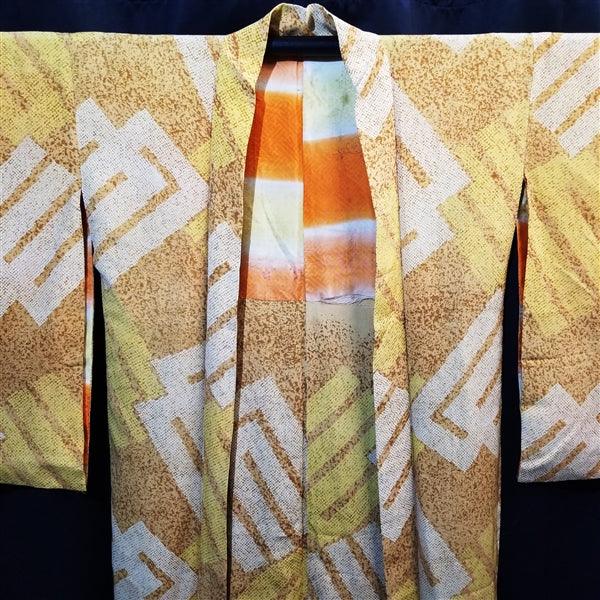 "Incense Kanji" Vintage Haori - Kyoto Kimono