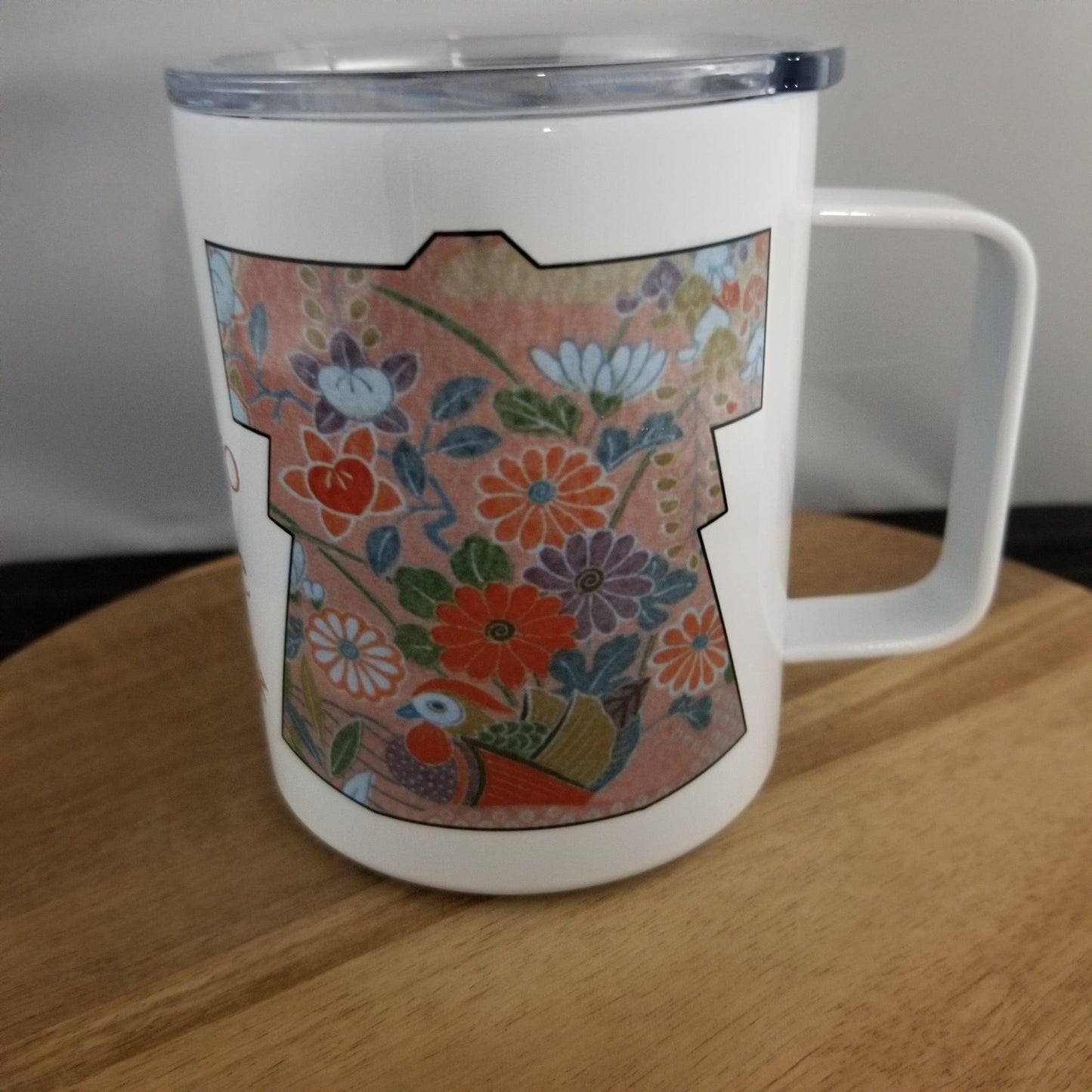 Japanique Insulated Mug Ichi-go Ichi-e: Floral - Kyoto Kimono