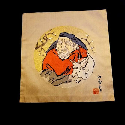 "Jurojin" Vintage Fukusa - Kyoto Kimono