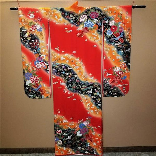 "Lucky Charms" Vintage Japanese Kakeshita - Kyoto Kimono
