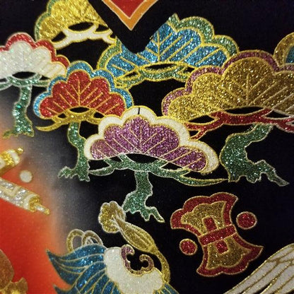 "Lucky Charms" Vintage Japanese Kakeshita - Kyoto Kimono