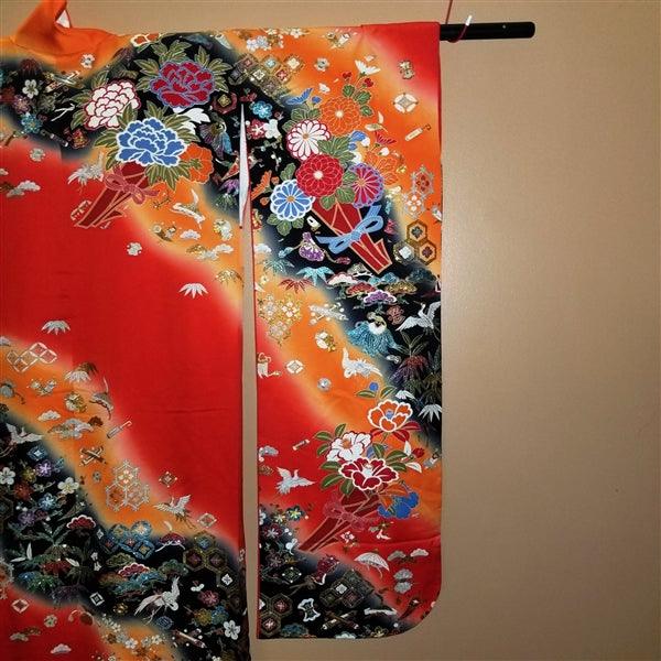 "Lucky Charms" Vintage Japanese Kakeshita - Kyoto Kimono