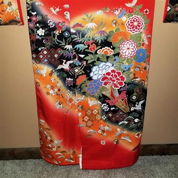 "Lucky Charms" Vintage Japanese Kakeshita - Kyoto Kimono