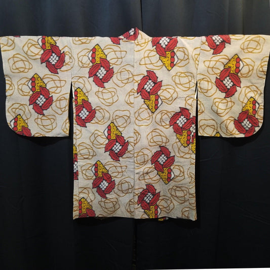 "Mochi Dango" Vintage Meisen Haori - Kyoto Kimono