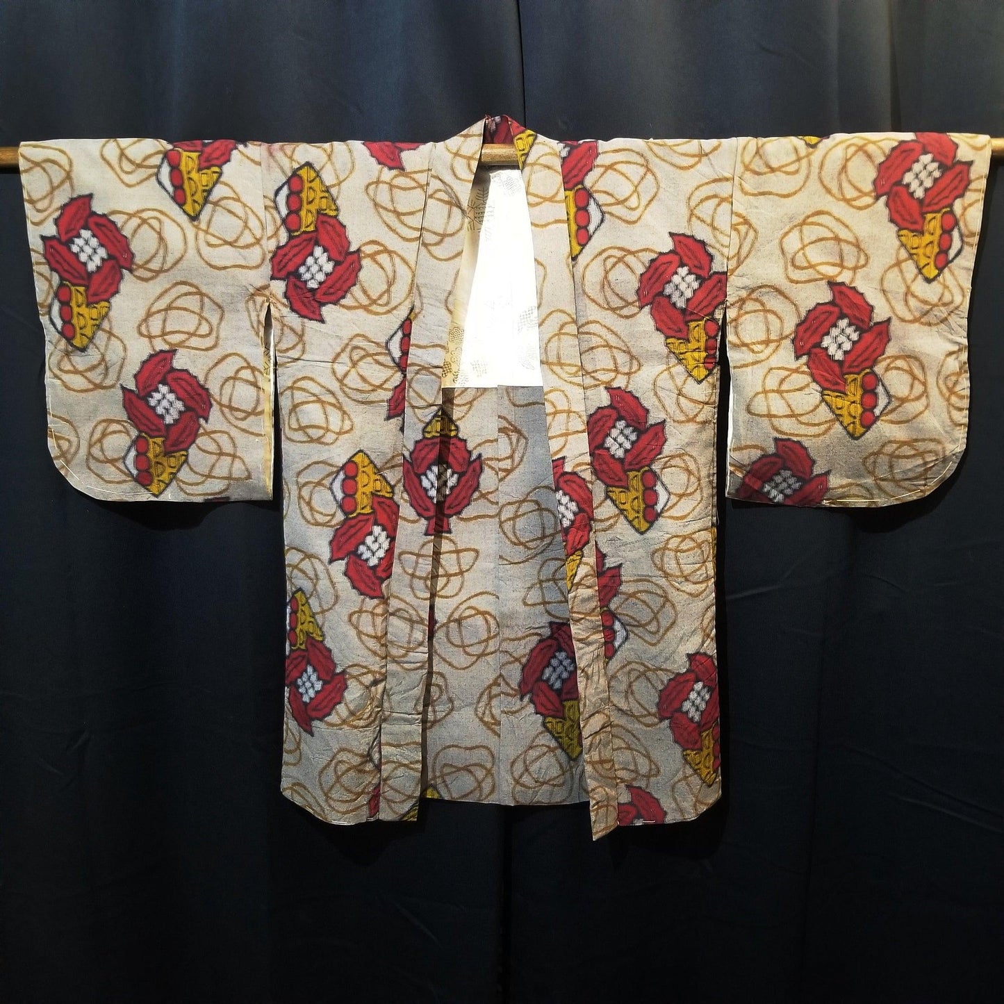 "Mochi Dango" Vintage Meisen Haori - Kyoto Kimono