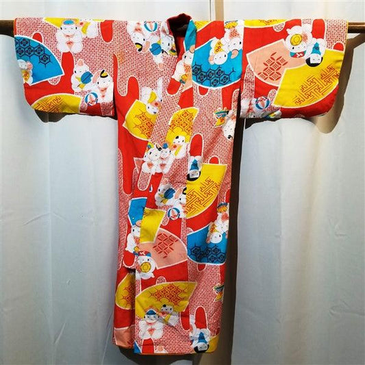 "Ningyo Dolls" Vintage Girl's Kimono - Kyoto Kimono