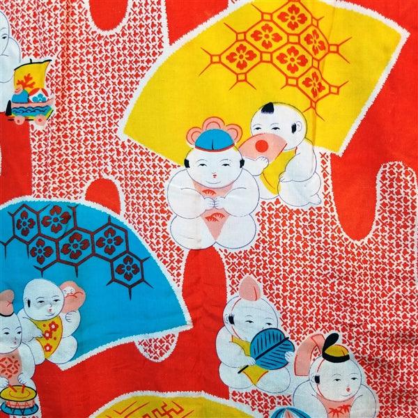 "Ningyo Dolls" Vintage Girl's Kimono - Kyoto Kimono