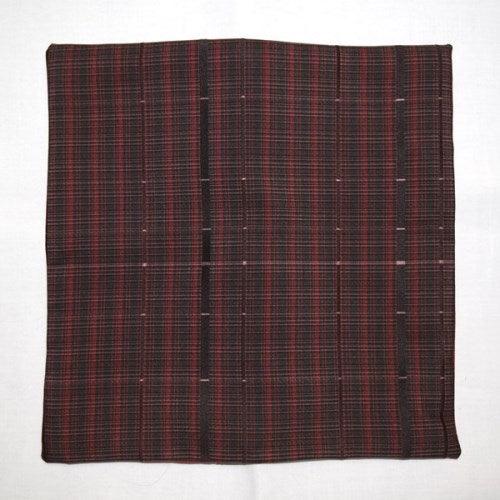 "Orange and Plaid" - Pocket Square - Kyoto Kimono