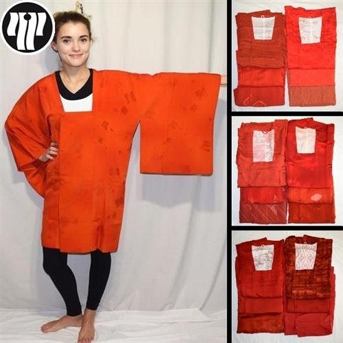 "Orange Michiyuki Surprise" Woman's Kimono Jacket - Kyoto Kimono