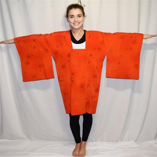 "Orange Michiyuki Surprise" Woman's Kimono Jacket - Kyoto Kimono